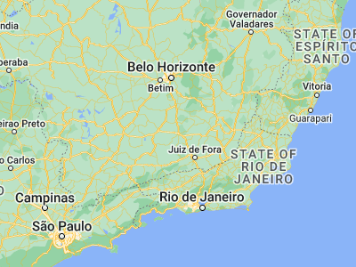 Map showing location of Barbacena (-21.22583, -43.77361)