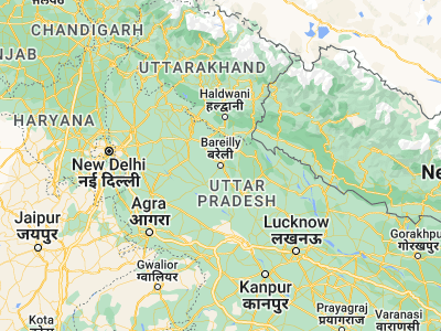 Map showing location of Bareilly (28.34702, 79.42193)