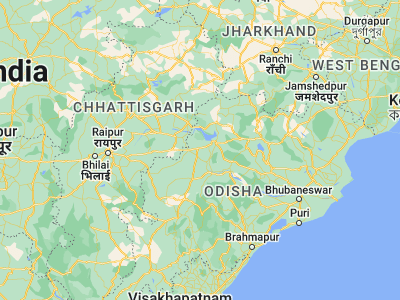 Map showing location of Bargarh (21.33333, 83.61667)