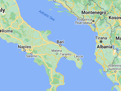 Map showing location of Bari (41.11773, 16.85118)