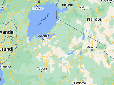 Map showing location of Bariadi (-2.8, 33.98333)