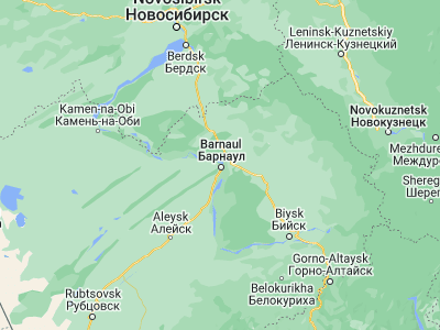 Map showing location of Barnaul (53.36056, 83.76361)