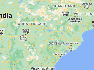 Map showing location of Barpāli (21.2, 83.58333)