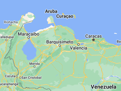 Map showing location of Barquisimeto (10.07389, -69.32278)