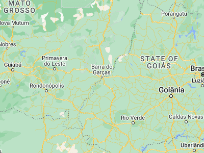 Map showing location of Barra do Garças (-15.89, -52.25667)