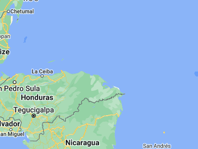 Map showing location of Barra Patuca (15.8, -84.28333)