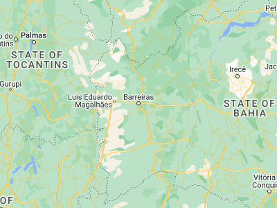 Map showing location of Barreiras (-12.15278, -44.99)