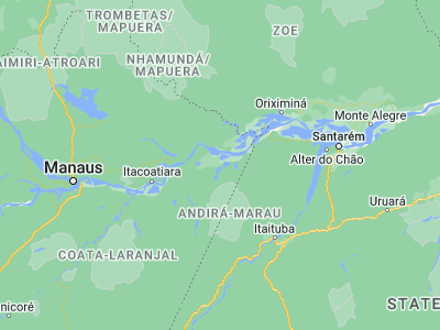 Map showing location of Barreirinha (-2.79333, -57.07)