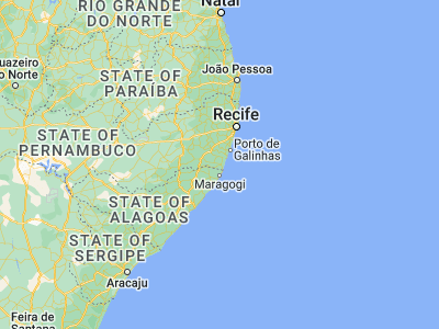 Map showing location of Barreiros (-8.81833, -35.18639)