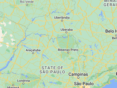 Map showing location of Barretos (-20.55722, -48.56778)