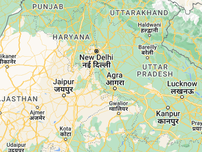 Map showing location of Barsāna (27.64798, 77.37618)