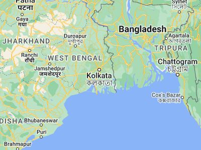 Map showing location of Bāruipur (22.35253, 88.43882)