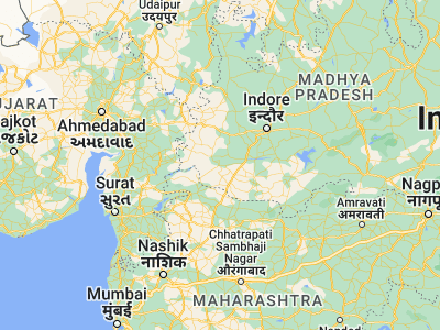 Map showing location of Barwāni (22.03333, 74.9)