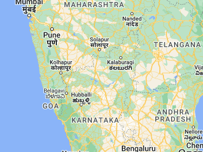 Map showing location of Basavana Bāgevādi (16.58333, 75.96667)