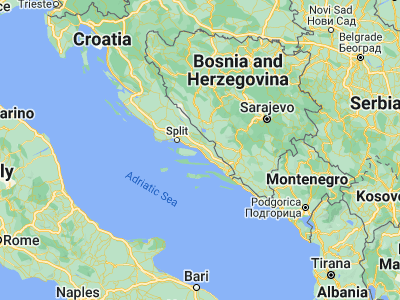 Map showing location of Baška Voda (43.35694, 16.95028)