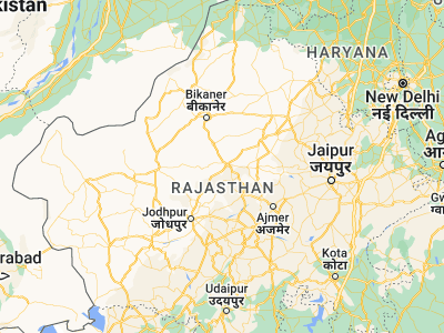 Map showing location of Basni (27.17232, 73.64519)