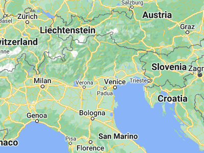 Map showing location of Bassano del Grappa (45.7676, 11.7357)