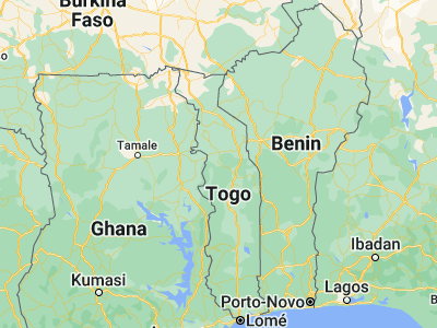 Map showing location of Bassar (9.25, 0.78333)