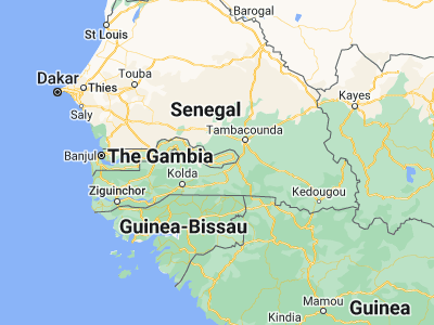 Map showing location of Basse Santa Su (13.30995, -14.21373)
