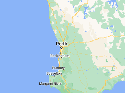 Map showing location of Bassendean (-31.9, 115.95)