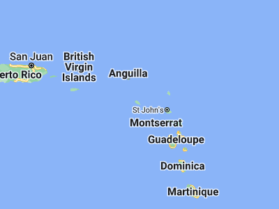 Map showing location of Basseterre (17.29484, -62.7261)