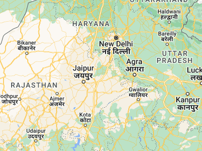 Map showing location of Baswa (27.14955, 76.58345)