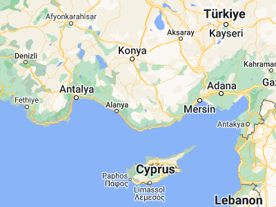 Map showing location of Başyayla (36.75337, 32.68018)