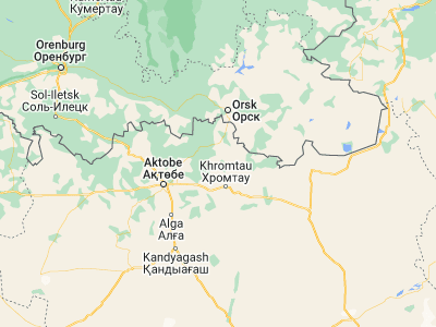 Map showing location of Batamshinskiy (50.56022, 58.27715)