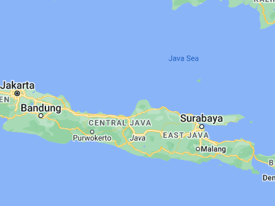 Map showing location of Batang (-6.4846, 110.7083)