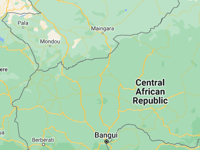 Map showing location of Batangafo (7.30082, 18.2833)