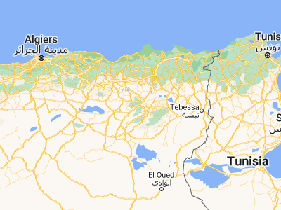 Map showing location of Batna (35.55597, 6.17414)
