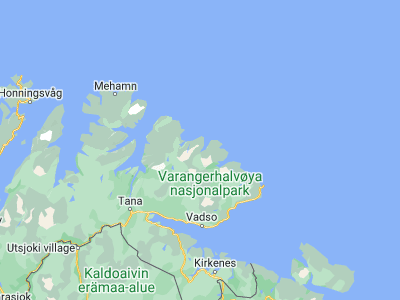 Map showing location of Båtsfjord (70.63445, 29.71848)