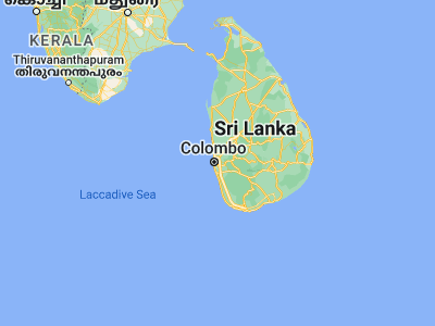Map showing location of Battaramulla South (6.8964, 79.9181)
