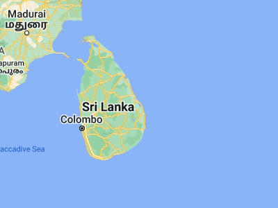 Map showing location of Batticaloa (7.7102, 81.6924)
