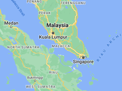 Map showing location of Batu Berendam (2.2487, 102.246)