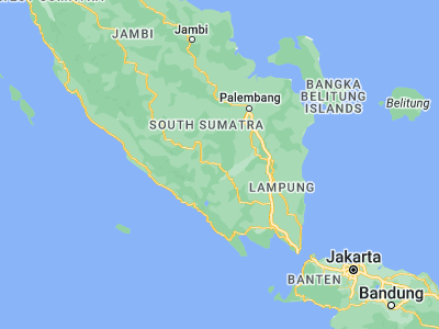 Map showing location of Baturaja (-4.12891, 104.16695)