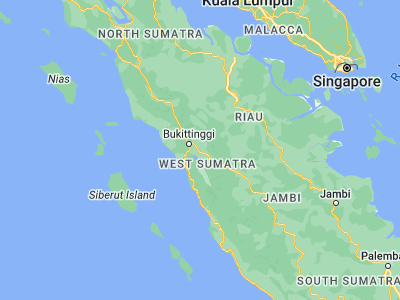 Map showing location of Batusangkar (-0.45624, 100.6268)