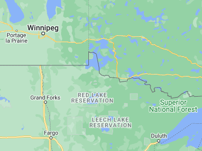 Map showing location of Baudette (48.71247, -94.59993)
