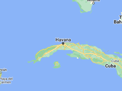 Map showing location of Bauta (22.98278, -82.54639)