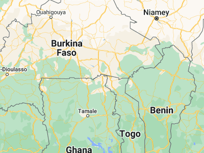Map showing location of Bawku (11.0616, -0.24168)