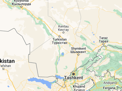 Map showing location of Bayaldyr (42.83333, 68.31667)