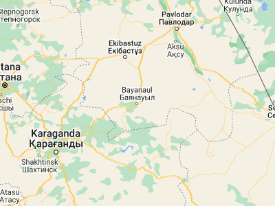 Map showing location of Bayanaūyl (50.79304, 75.70123)