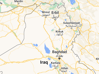 Map showing location of Bayjī (34.9307, 43.49311)