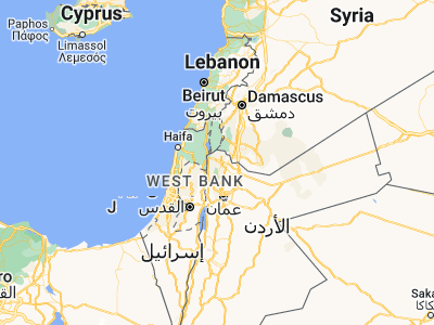 Map showing location of Bayt Yāfā (32.51737, 35.7883)