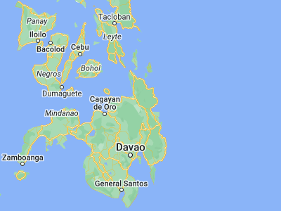 Map showing location of Bayugan (8.75611, 125.7675)