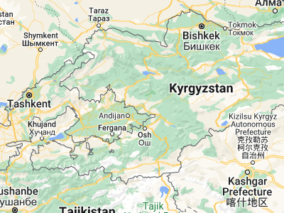 Map showing location of Bazar-Korgon (41.0376, 72.74586)