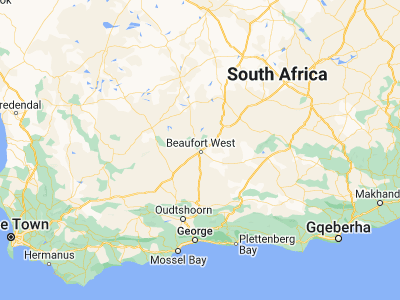 Map showing location of Beaufort West (-32.35671, 22.58295)