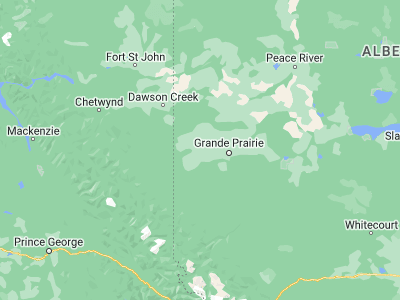 Map showing location of Beaverlodge (55.21664, -119.43605)