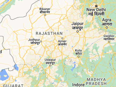 Map showing location of Beāwar (26.10119, 74.32028)