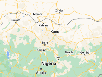 Map showing location of Bebeji (11.66726, 8.26217)